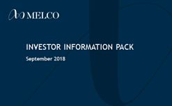 Melco Investor Information Pack (Sept 2018)